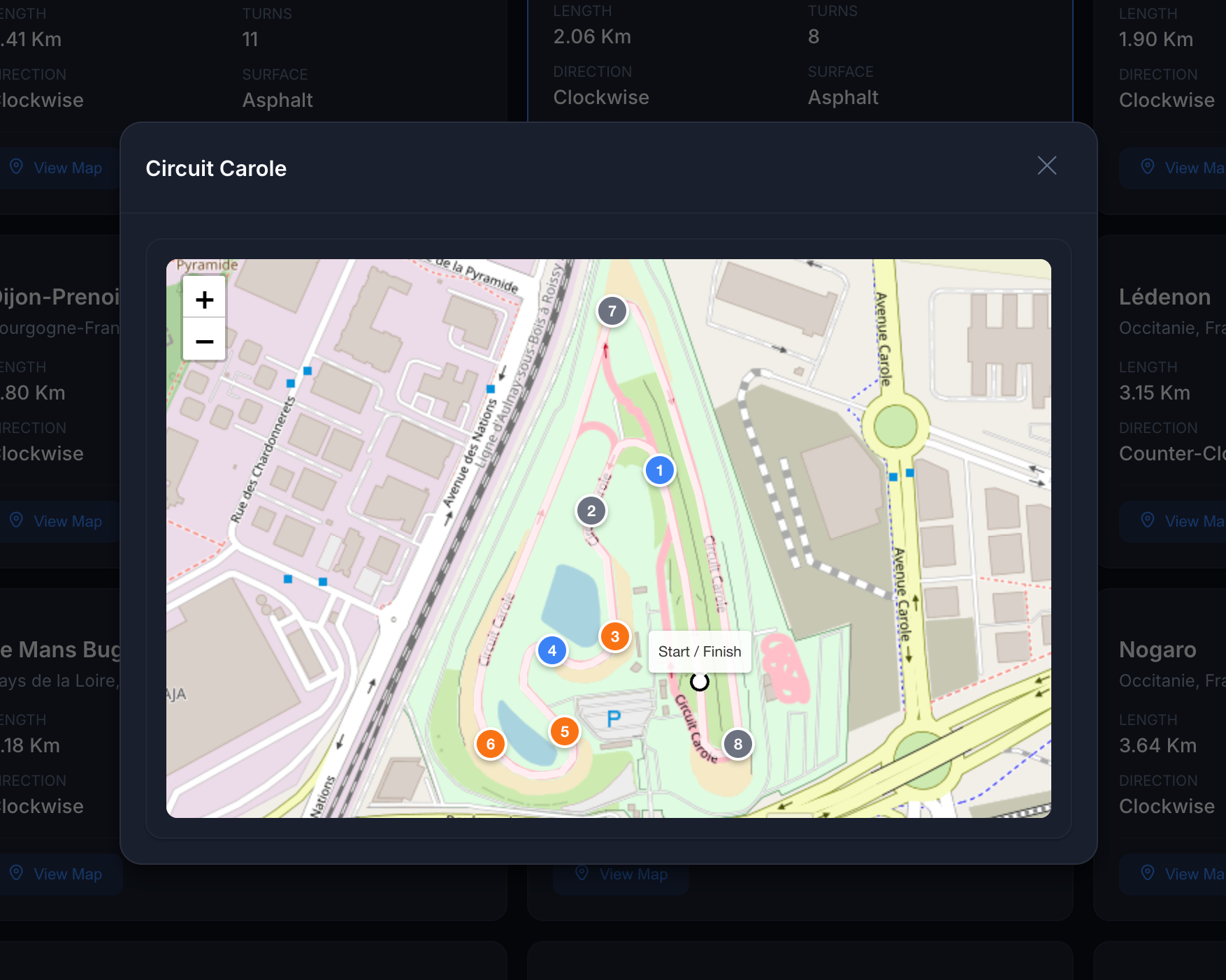 Visualisez votre trajectoire sur le circuit.
